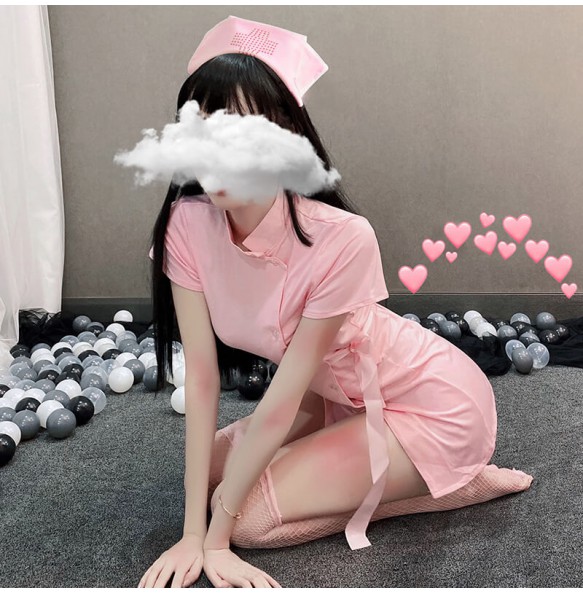 FEE ET MOI - Sexy Short-Sleeve Nurse Costume (Pink)